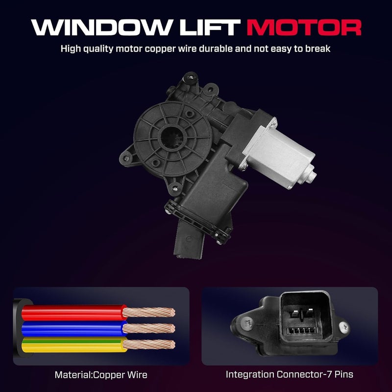 XIMAKA Front Driver Side Power Window Regulator (7 Pins) Fit for 2011-2015 Chevrolet Chevy Cruze, 2016 Chevy Cruze Limited, with Auto Up and Down, with Motor, 748-974, Front Left, 94532757 - Image 4